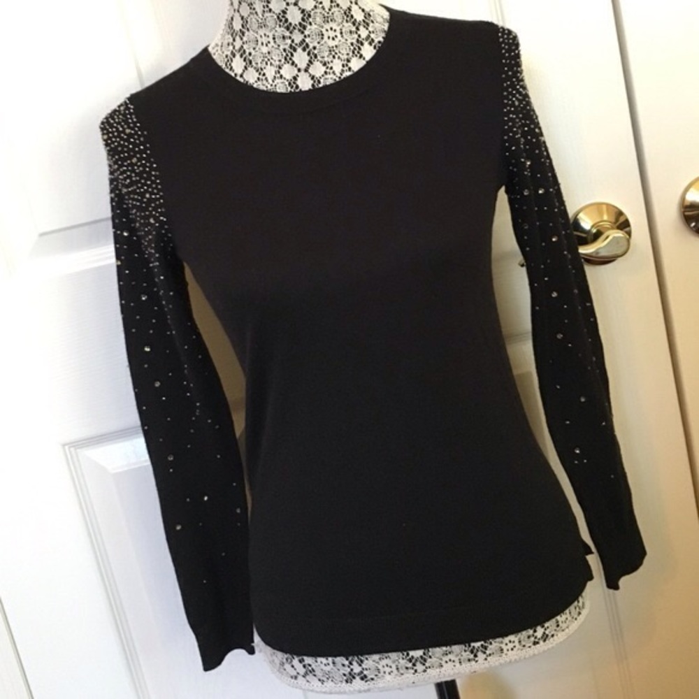 LOFT Black Beaded Sweater